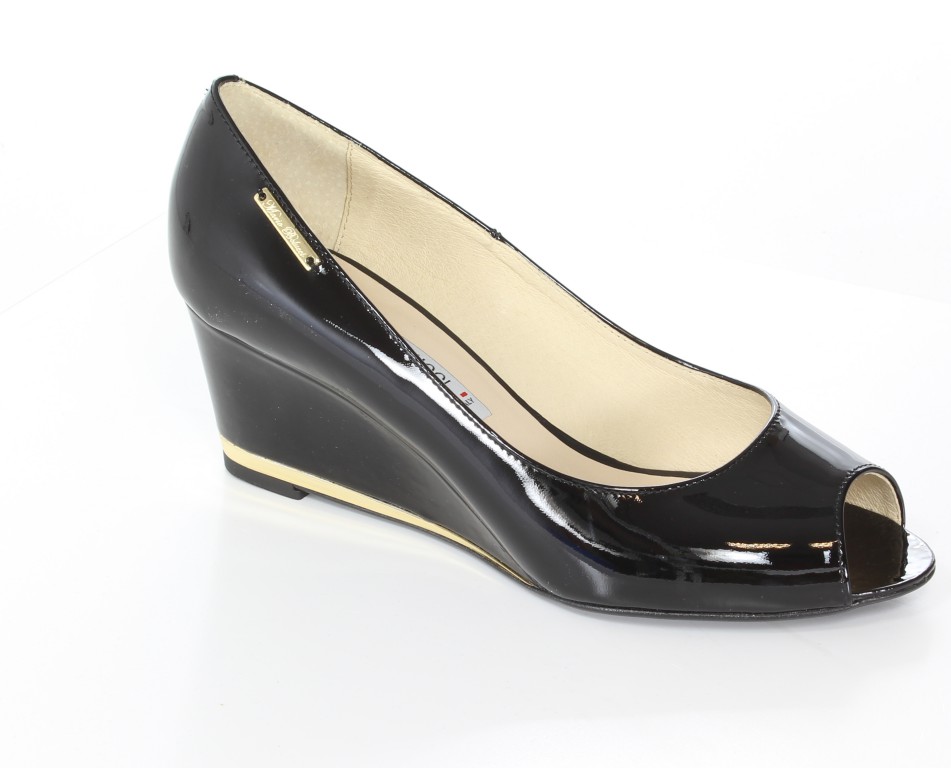 Mario Bolucci Czółenka 1405-YR02 Czarny-Lakier 