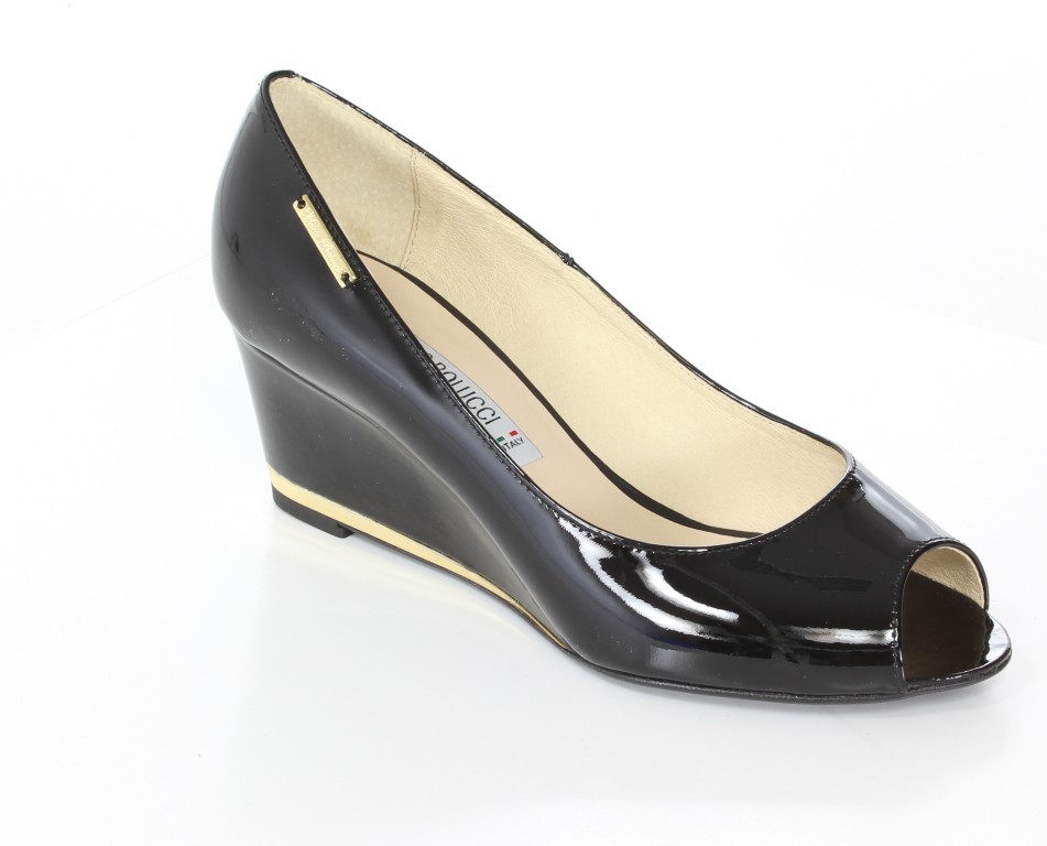 Mario Bolucci Czółenka 1405-YR02 Czarny-Lakier 