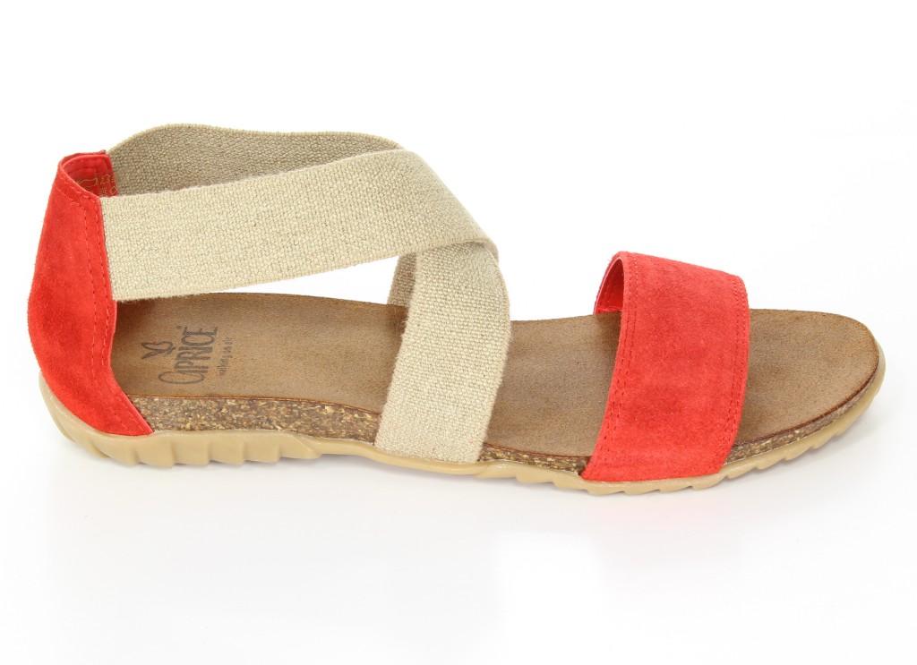 Caprice Sandały 9-28680-22 Red Suede/Beige