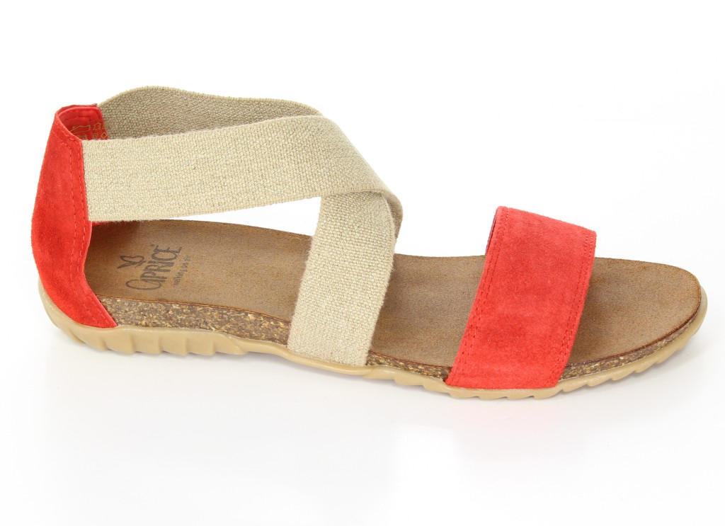 Caprice Sandały 9-28680-22 Red Suede/Beige