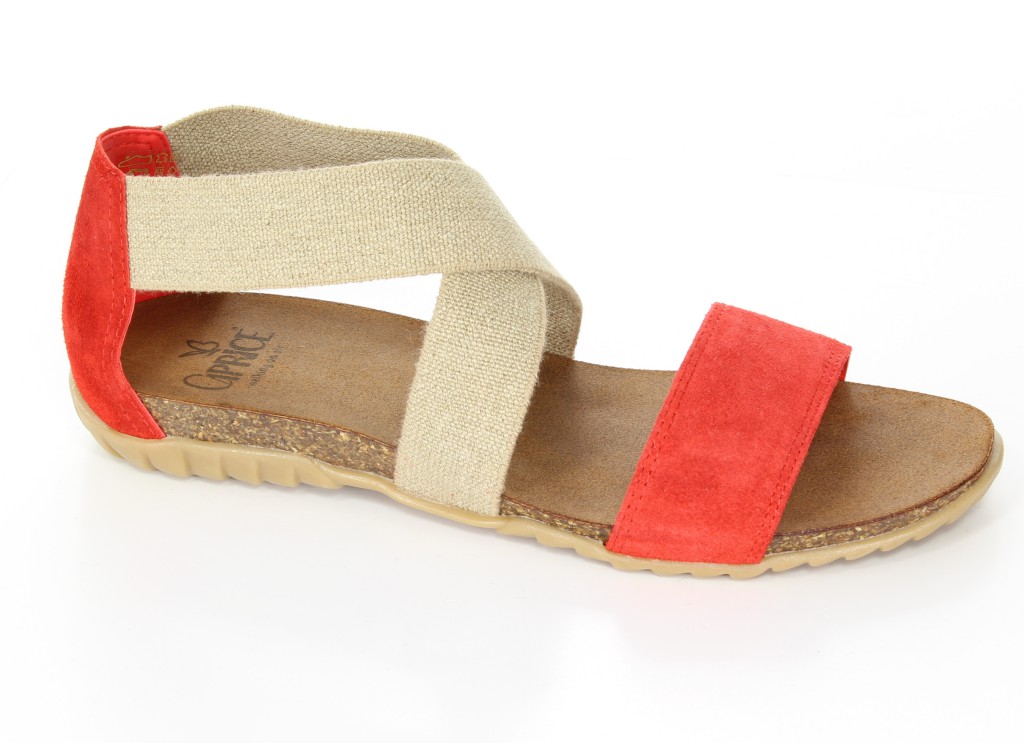 Caprice Sandały 9-28680-22 Red Suede/Beige
