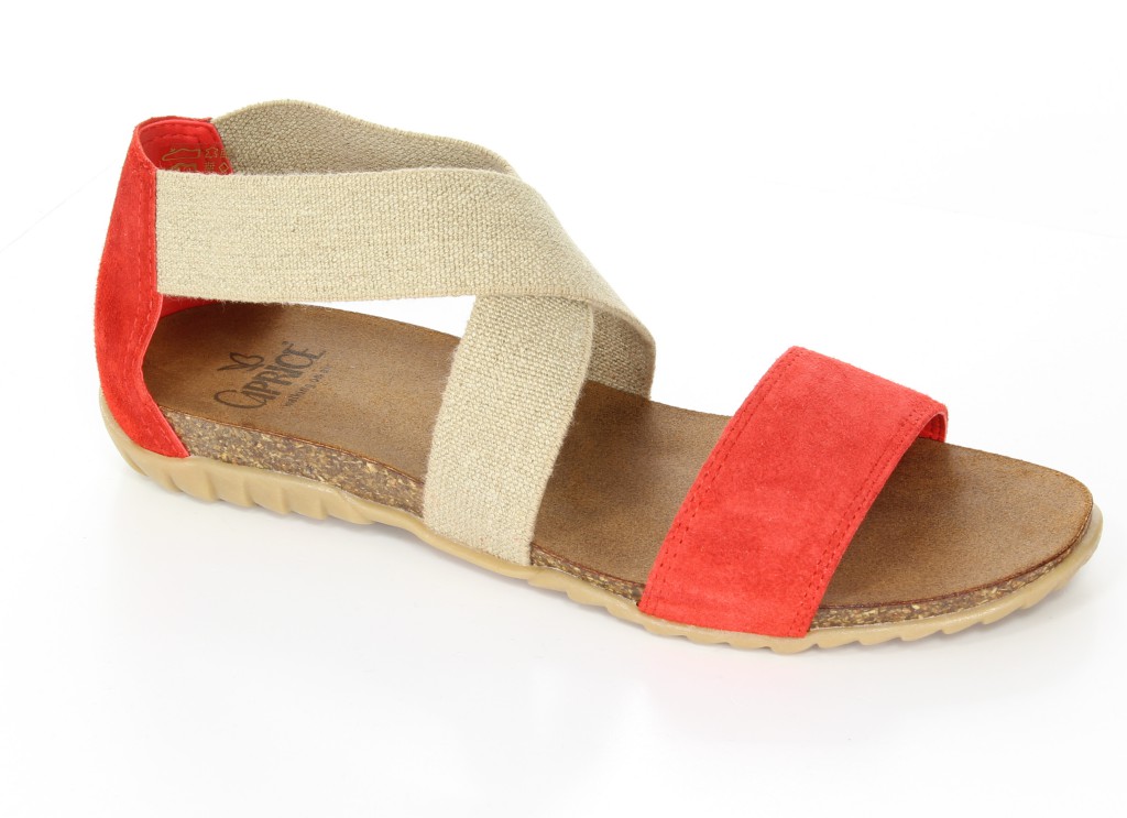 Caprice Sandały 9-28680-22 Red Suede/Beige