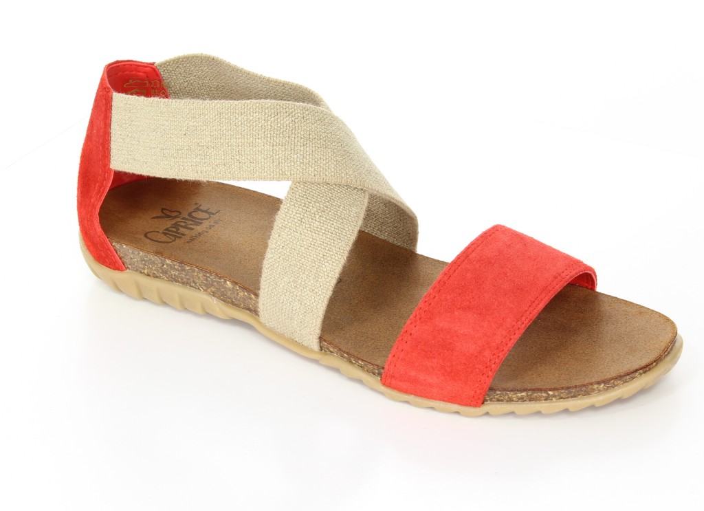 Caprice Sandały 9-28680-22 Red Suede/Beige