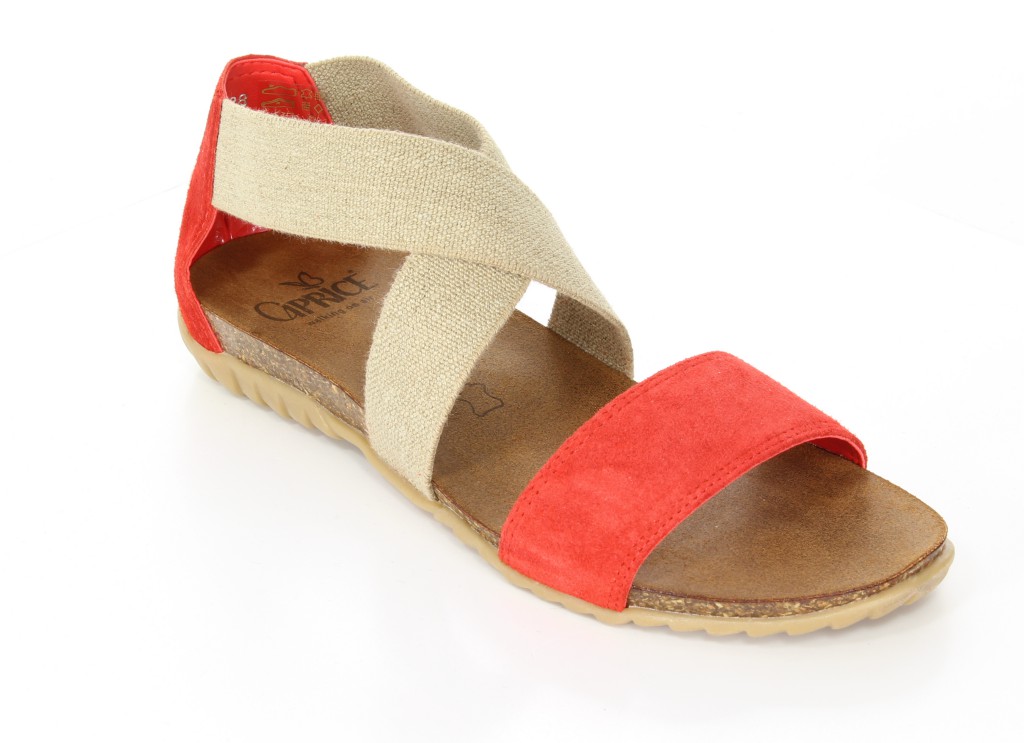 Caprice Sandały 9-28680-22 Red Suede/Beige