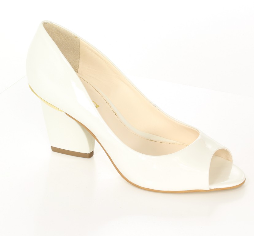 Esdra Czółenka 001 Verniz Branco Neve 