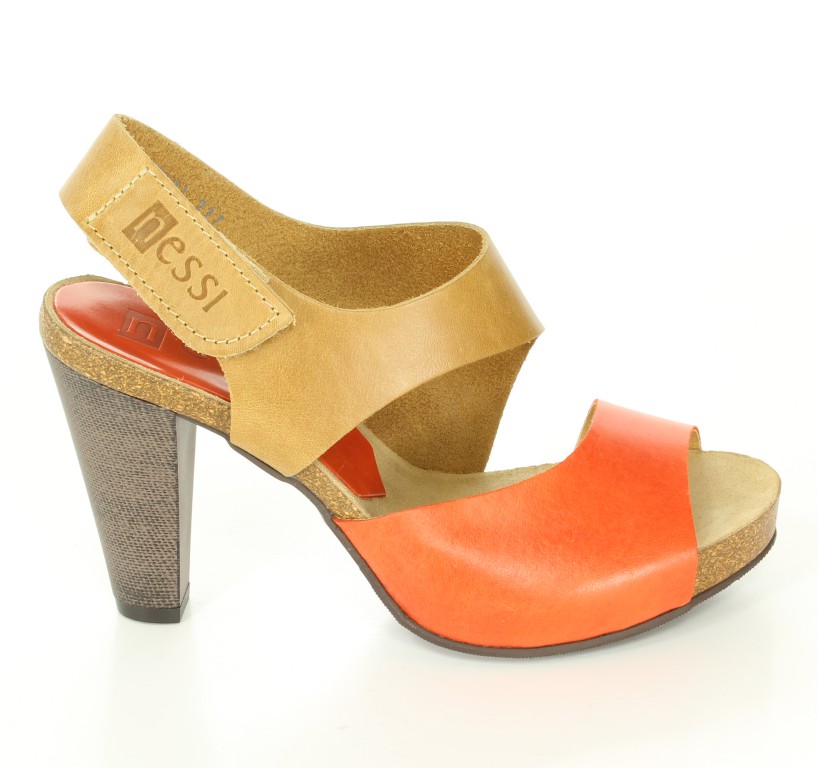 Nessi Czółenka 42103 Camel 11+ Pomarańcz 