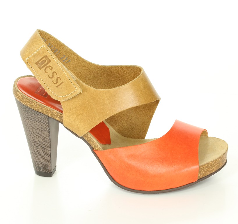Nessi Czółenka 42103 Camel 11+ Pomarańcz 
