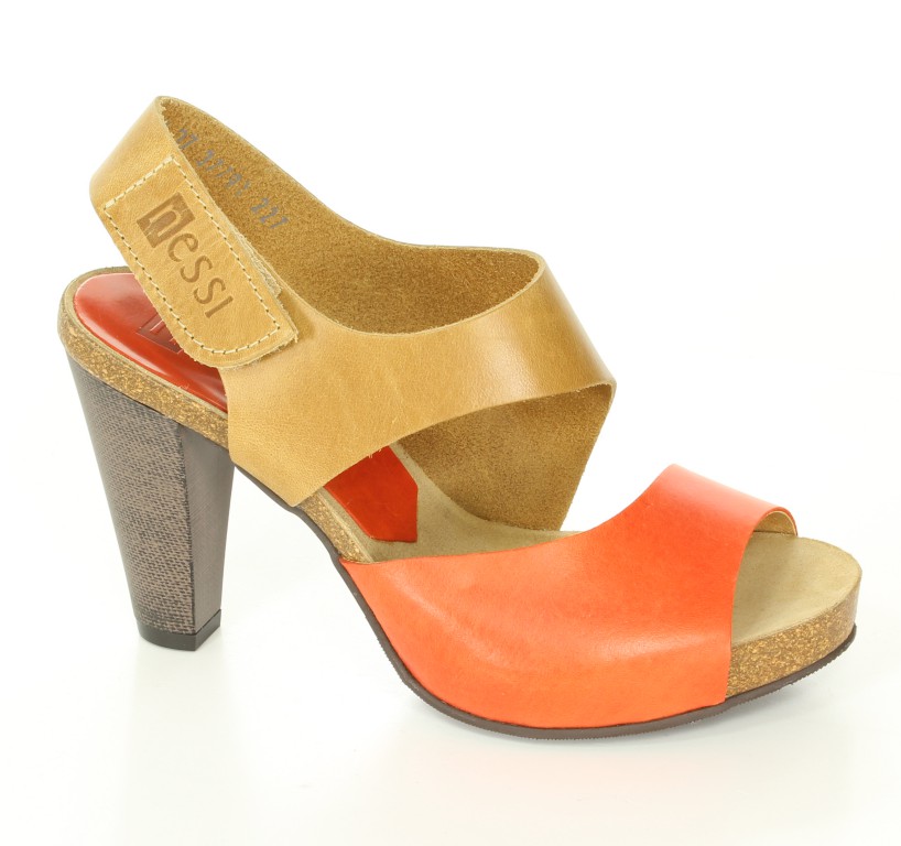 Nessi Czółenka 42103 Camel 11+ Pomarańcz 