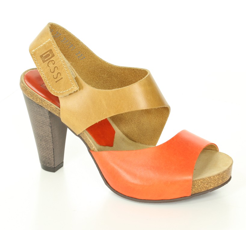 Nessi Czółenka 42103 Camel 11+ Pomarańcz 