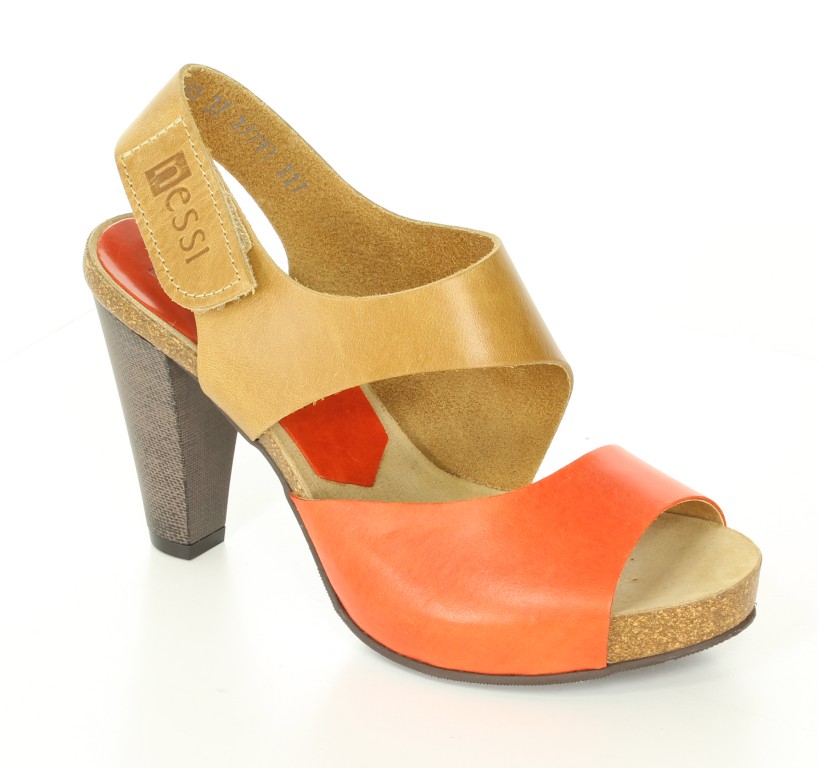 Nessi Czółenka 42103 Camel 11+ Pomarańcz 