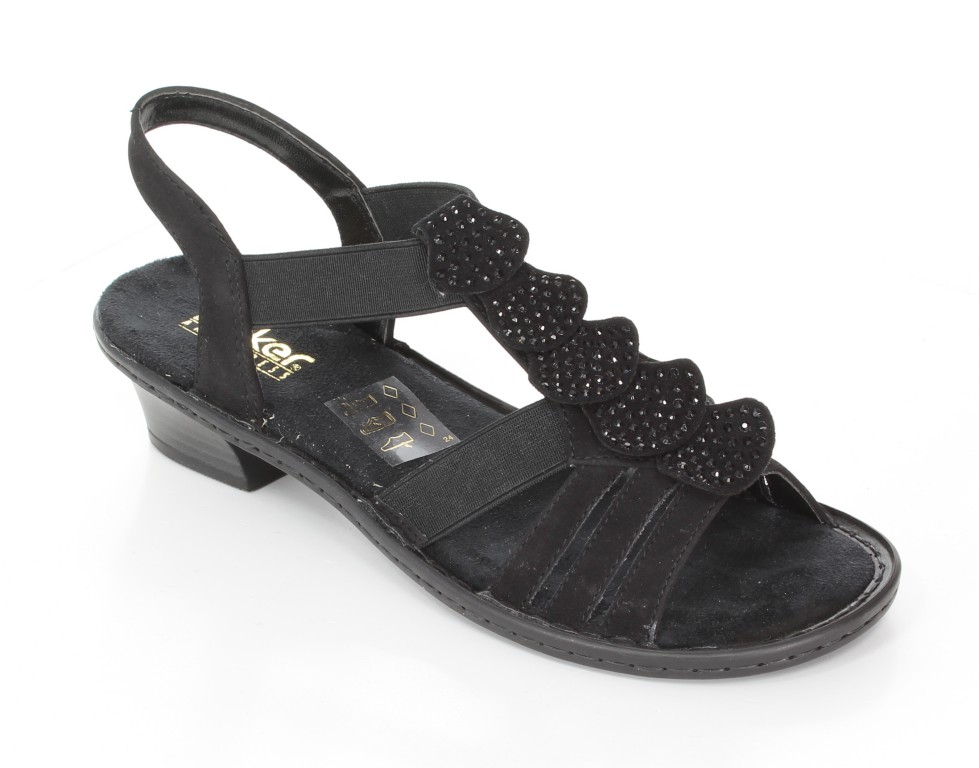 Rieker Sandały 64974-00 Schwarz Black 