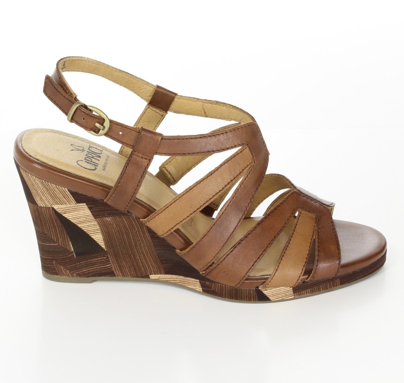 Caprice Sandały 9-28305-22 Cognac/Nut 