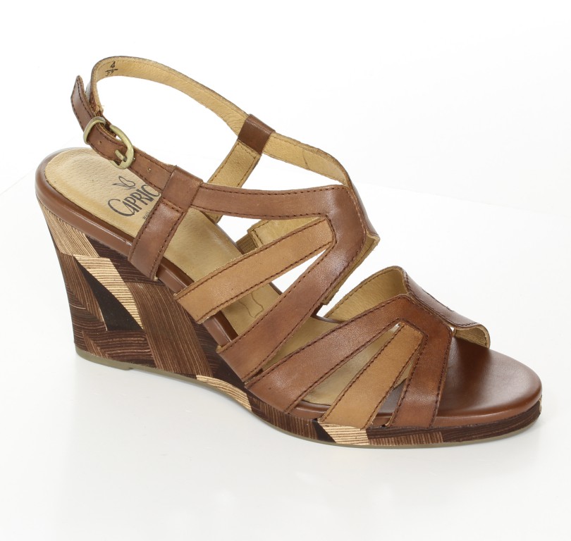 Caprice Sandały 9-28305-22 Cognac/Nut 