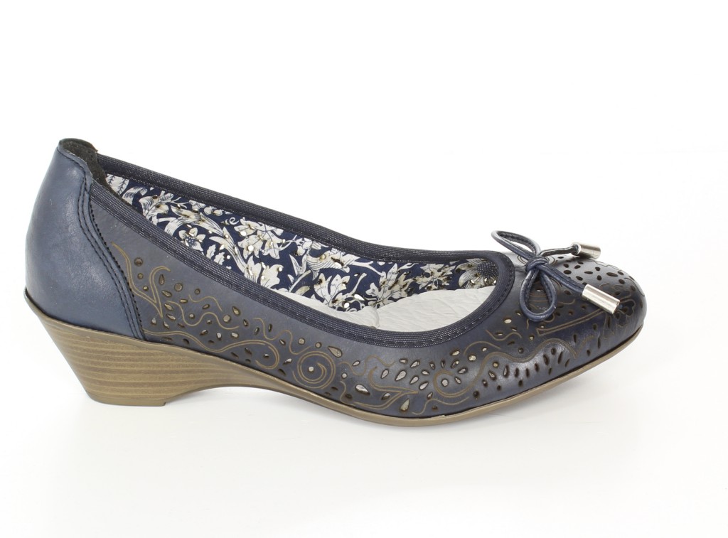 Rieker Czółenka 49256-14 Blau Blue 