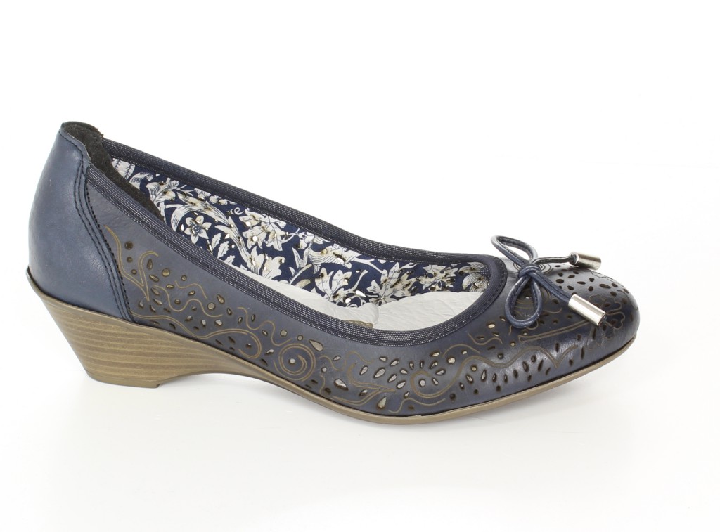Rieker Czółenka 49256-14 Blau Blue 