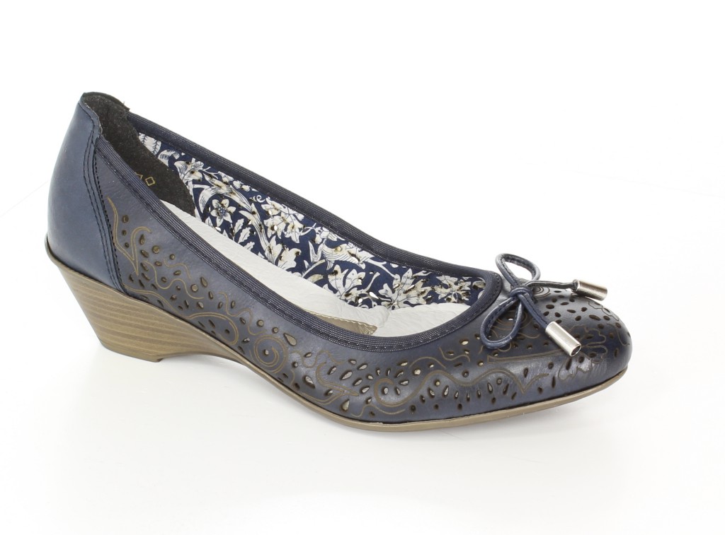 Rieker Czółenka 49256-14 Blau Blue 