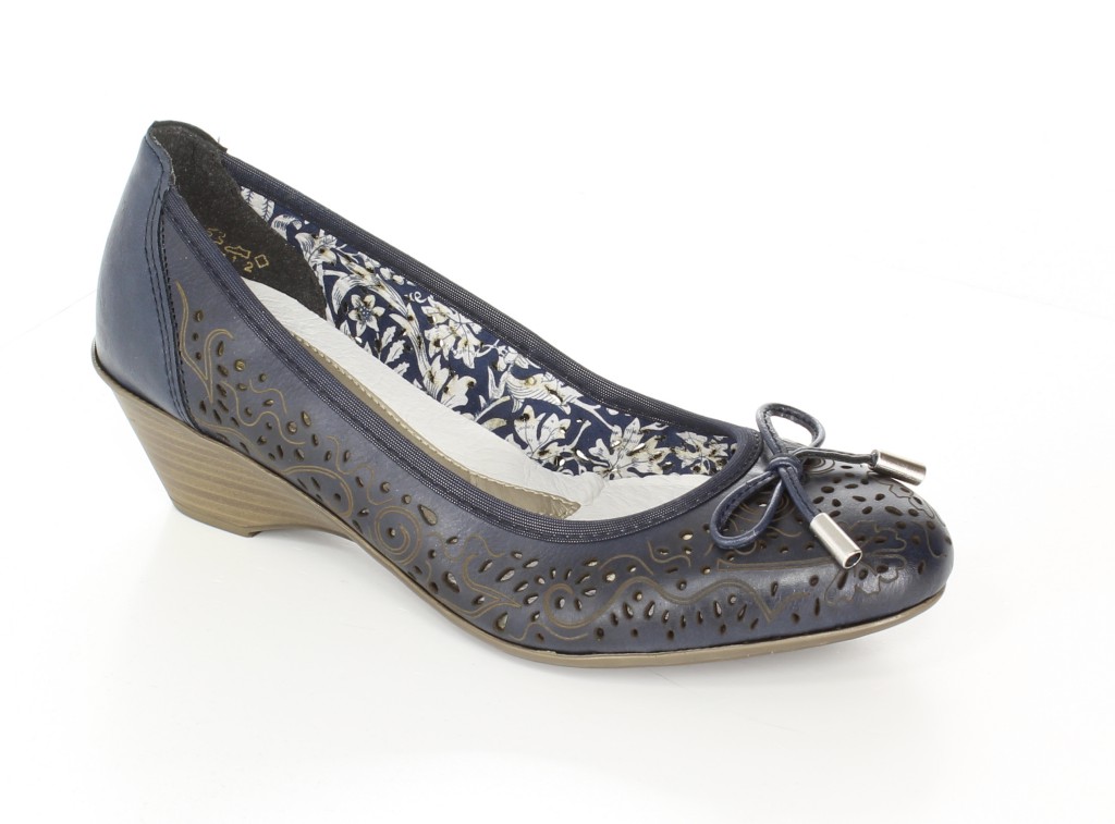 Rieker Czółenka 49256-14 Blau Blue 