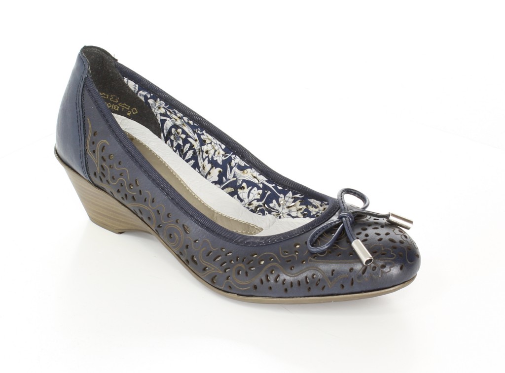 Rieker Czółenka 49256-14 Blau Blue 