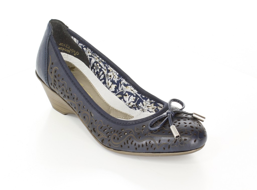 Rieker Czółenka 49256-14 Blau Blue 