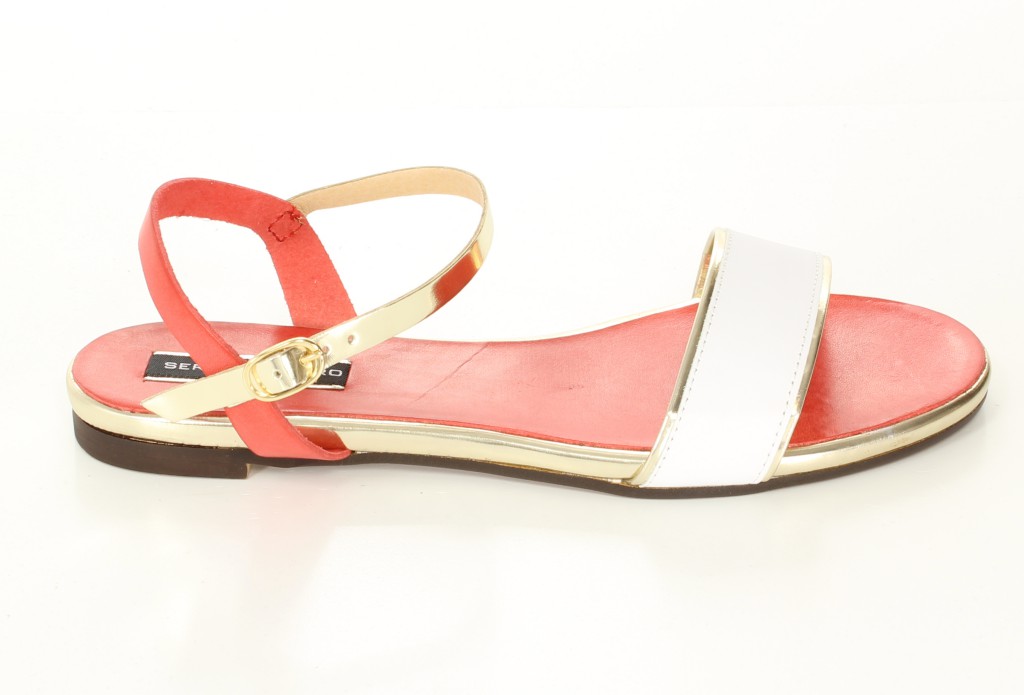 Sergio Romero Sandały 10457 Bianco Rojo Platino 