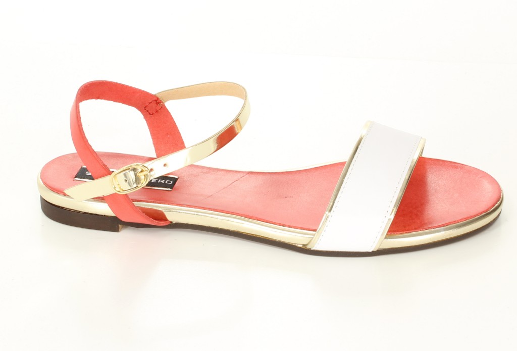 Sergio Romero Sandały 10457 Bianco Rojo Platino 
