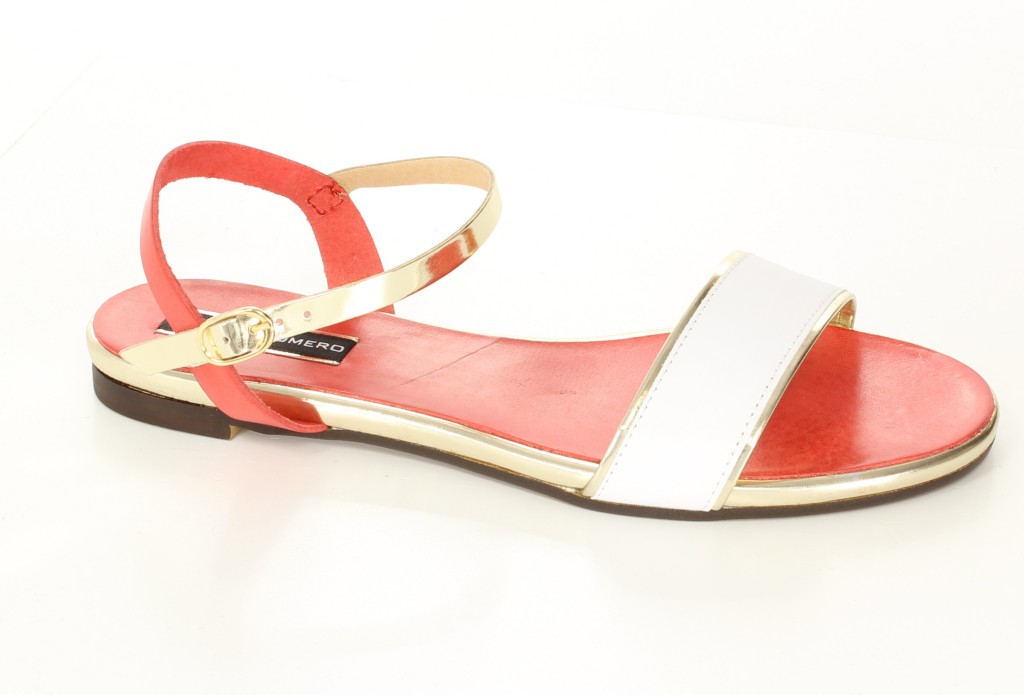 Sergio Romero Sandały 10457 Bianco Rojo Platino 