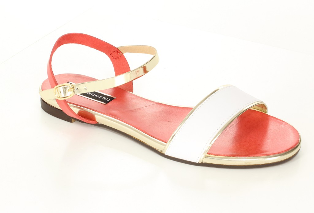 Sergio Romero Sandały 10457 Bianco Rojo Platino 