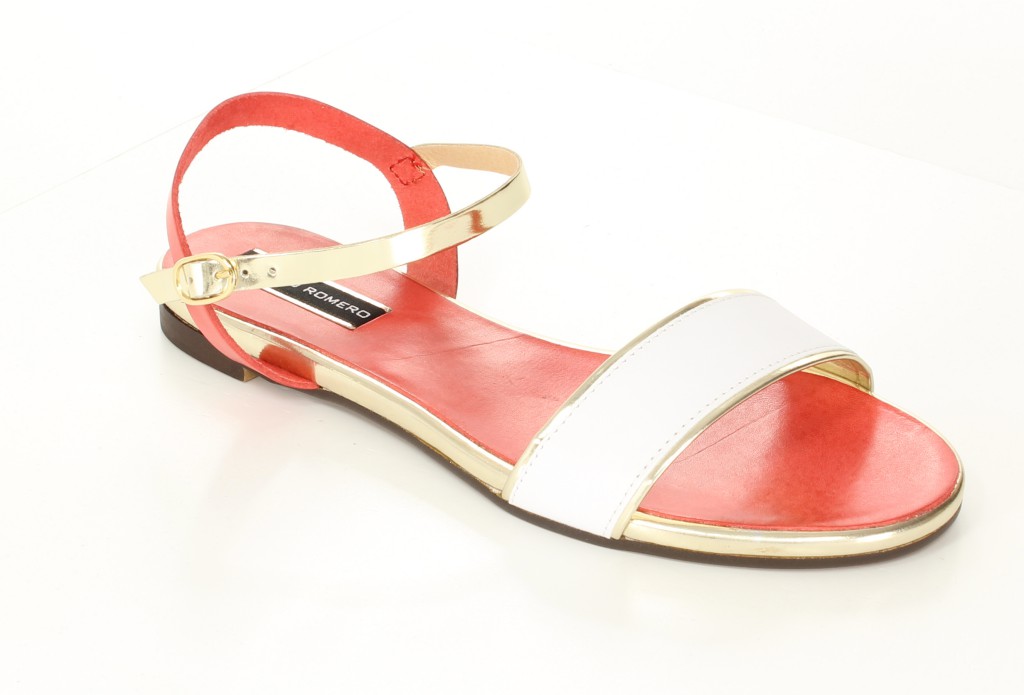 Sergio Romero Sandały 10457 Bianco Rojo Platino 