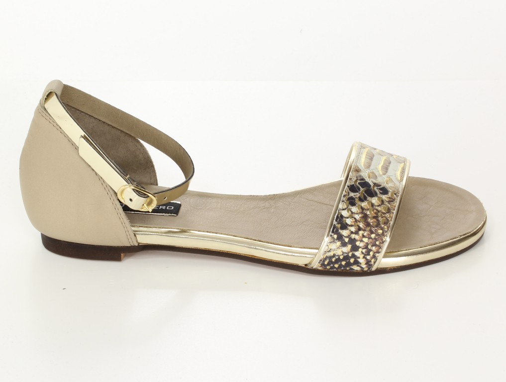Sergio Romero Sandały 10500 Tierra Camel Platino 
