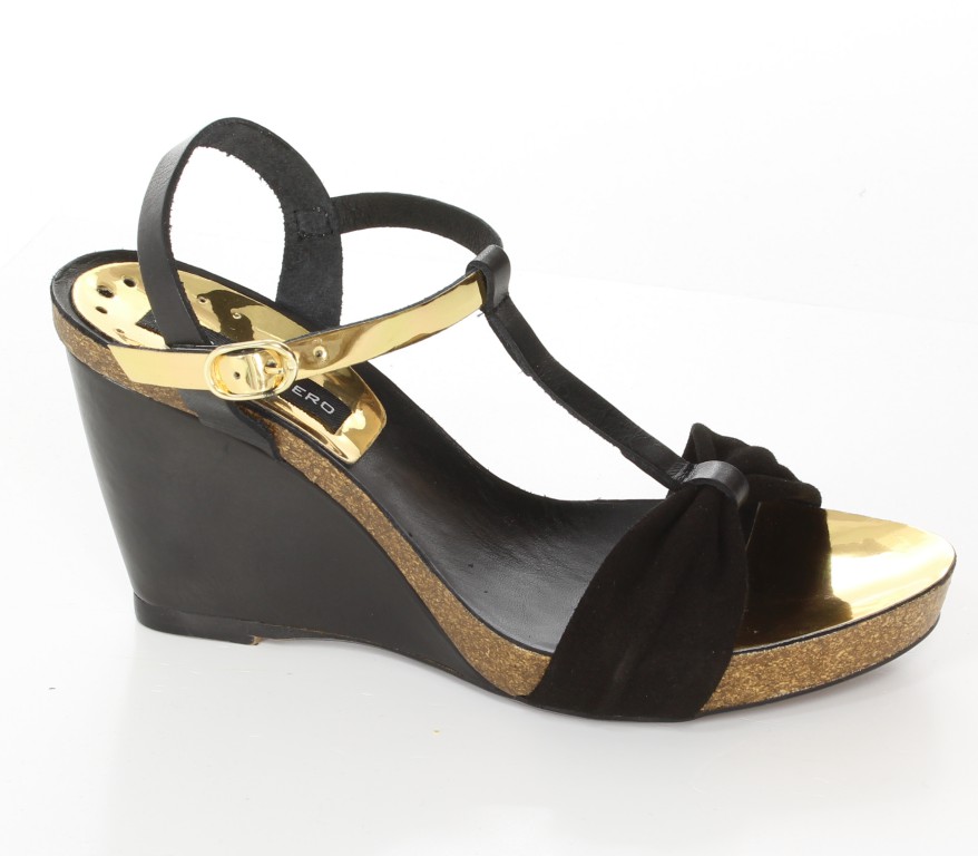 Sergio Romero Sandały 10391 Negro Negro Oro 