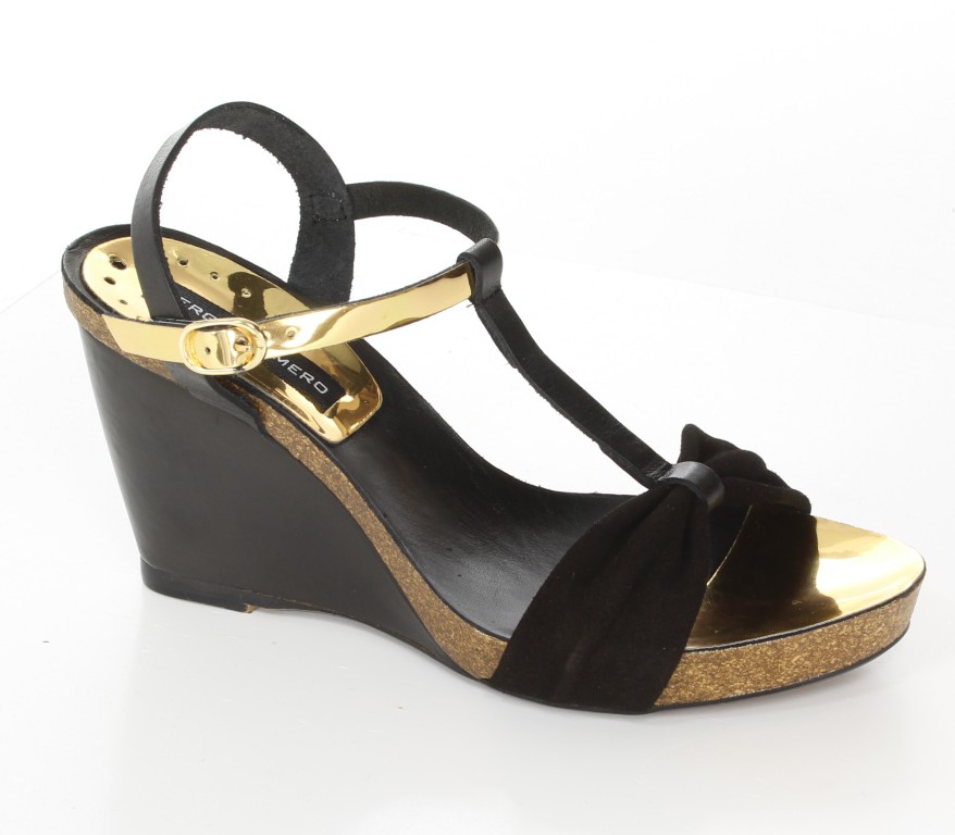 Sergio Romero Sandały 10391 Negro Negro Oro 