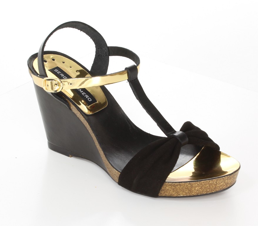 Sergio Romero Sandały 10391 Negro Negro Oro 