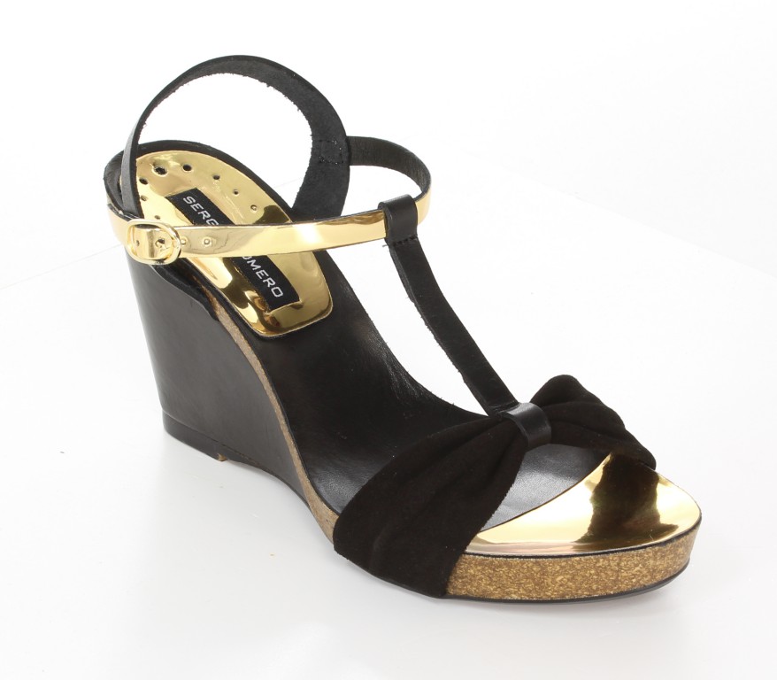 Sergio Romero Sandały 10391 Negro Negro Oro 