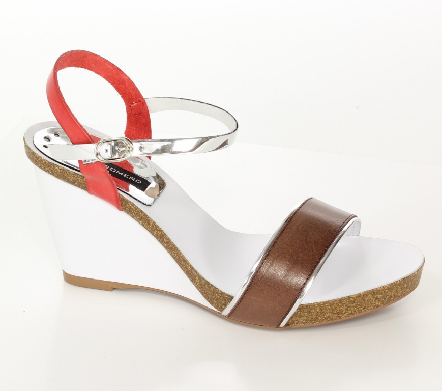 Sergio Romero Sandały 10504 Testa/Rojo Pata Blanco