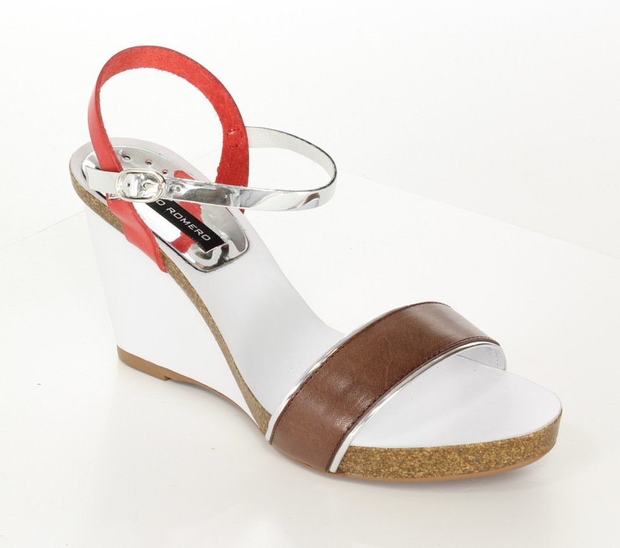 Sergio Romero Sandały 10504 Testa/Rojo Pata Blanco