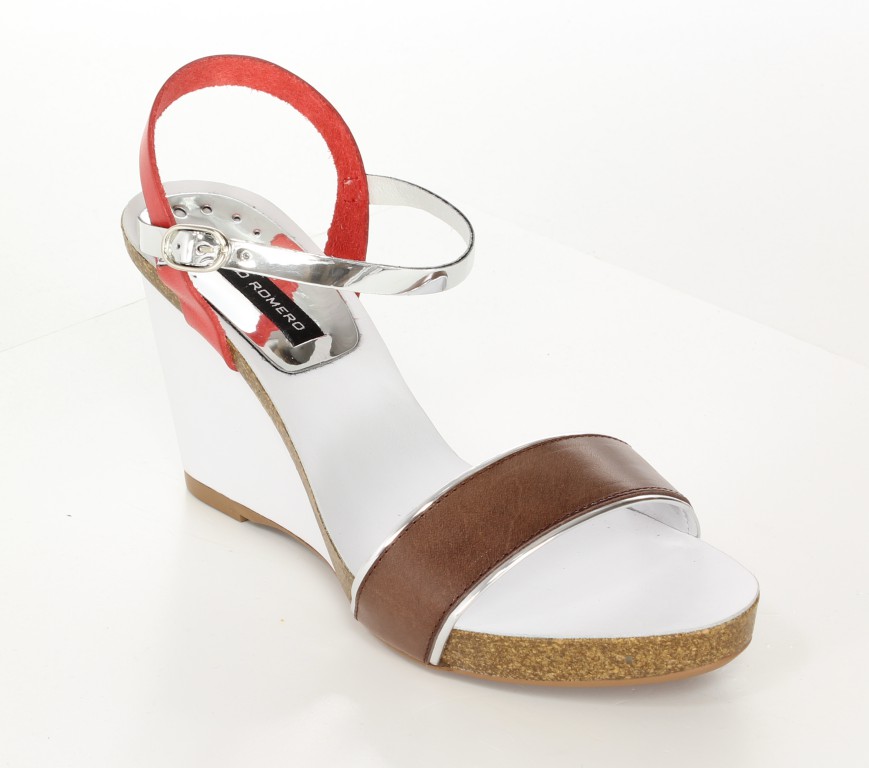 Sergio Romero Sandały 10504 Testa/Rojo Pata Blanco