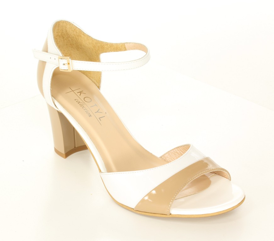 Kotyl Sandały 4291 Beż Lakier + Biały Lakier 