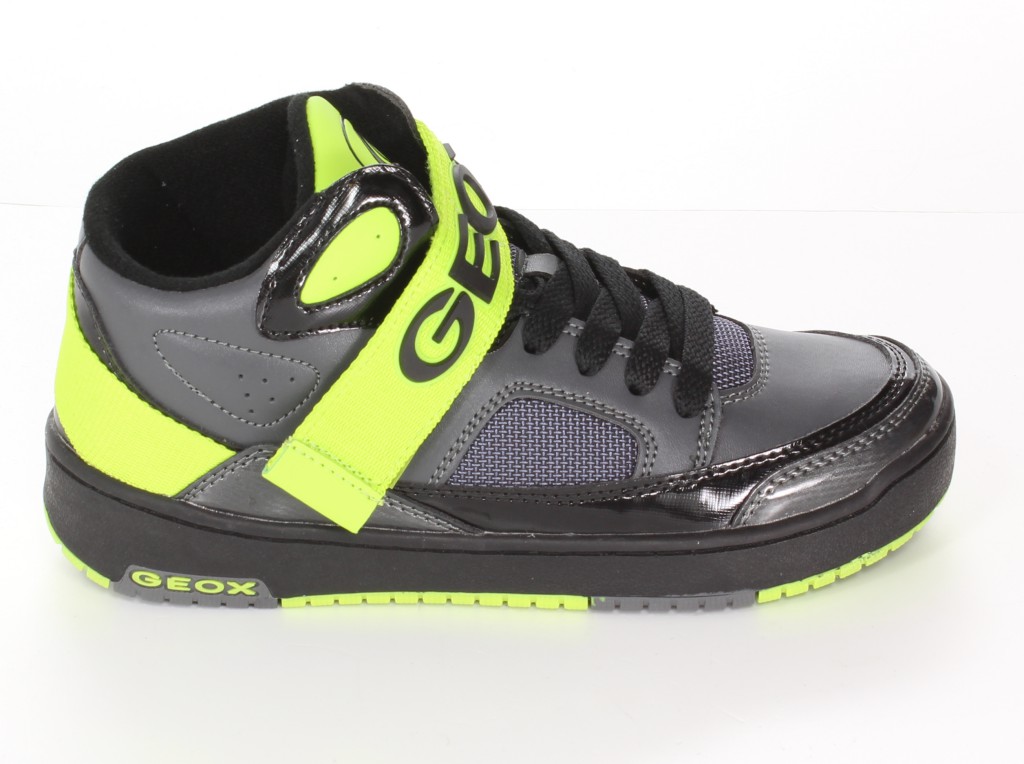 Geox Półbuty J44K1C 05411 Dk Grey/Lime