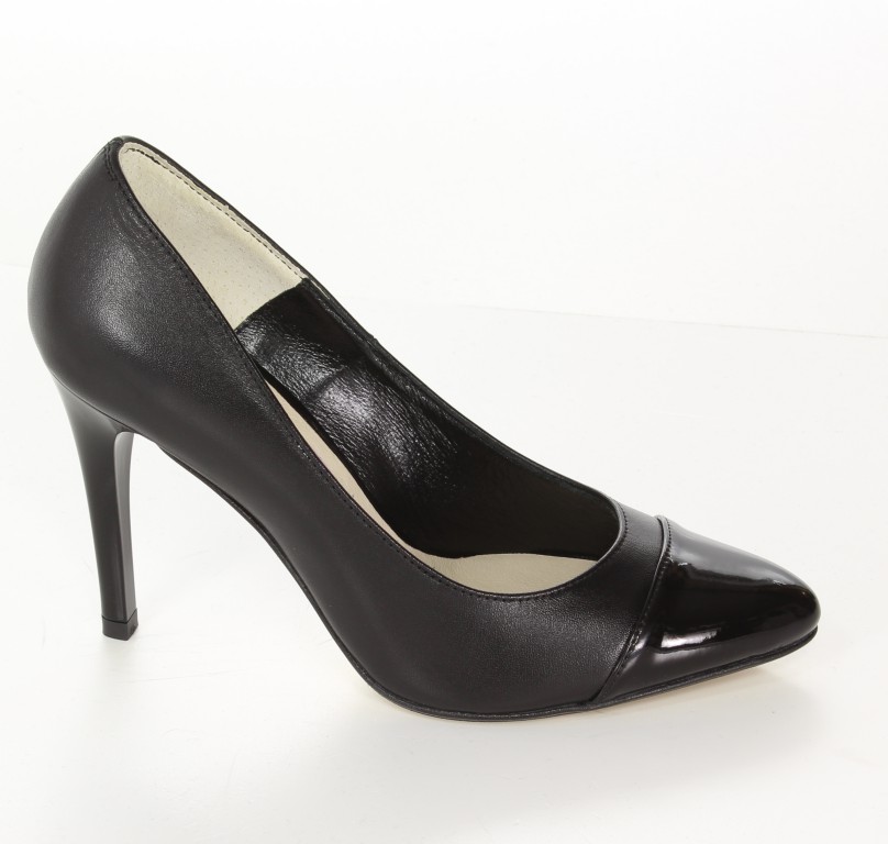 Carsona Czółenka 31062 Czarny+ Czarny Lakier 