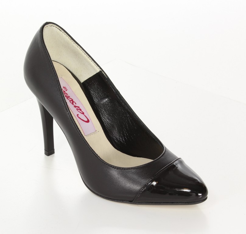 Carsona Czółenka 31062 Czarny+ Czarny Lakier 