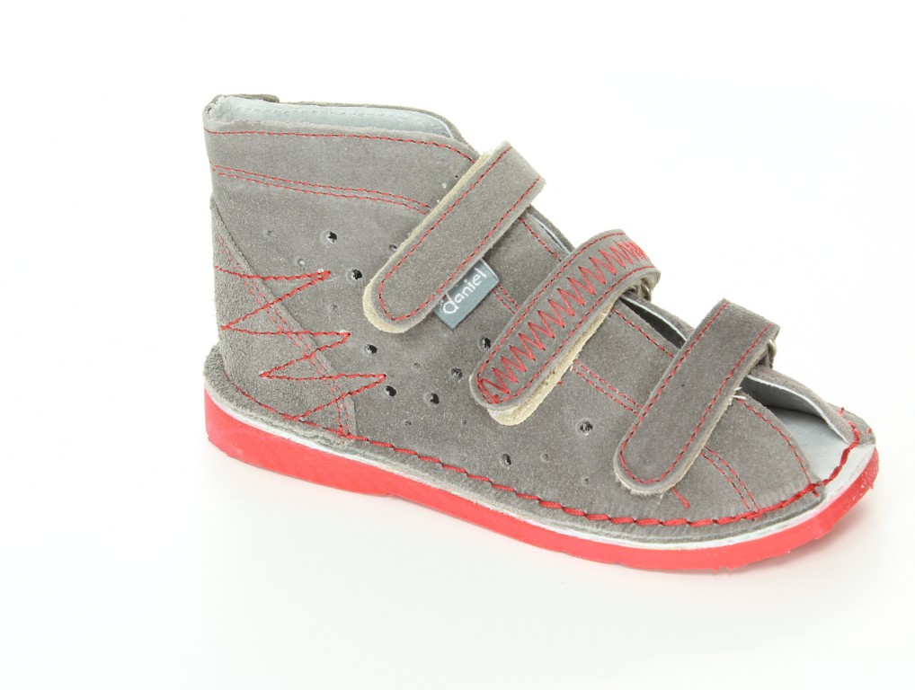 Daniel Sandały WZ405-WZ/T105 Szary/Czerwony