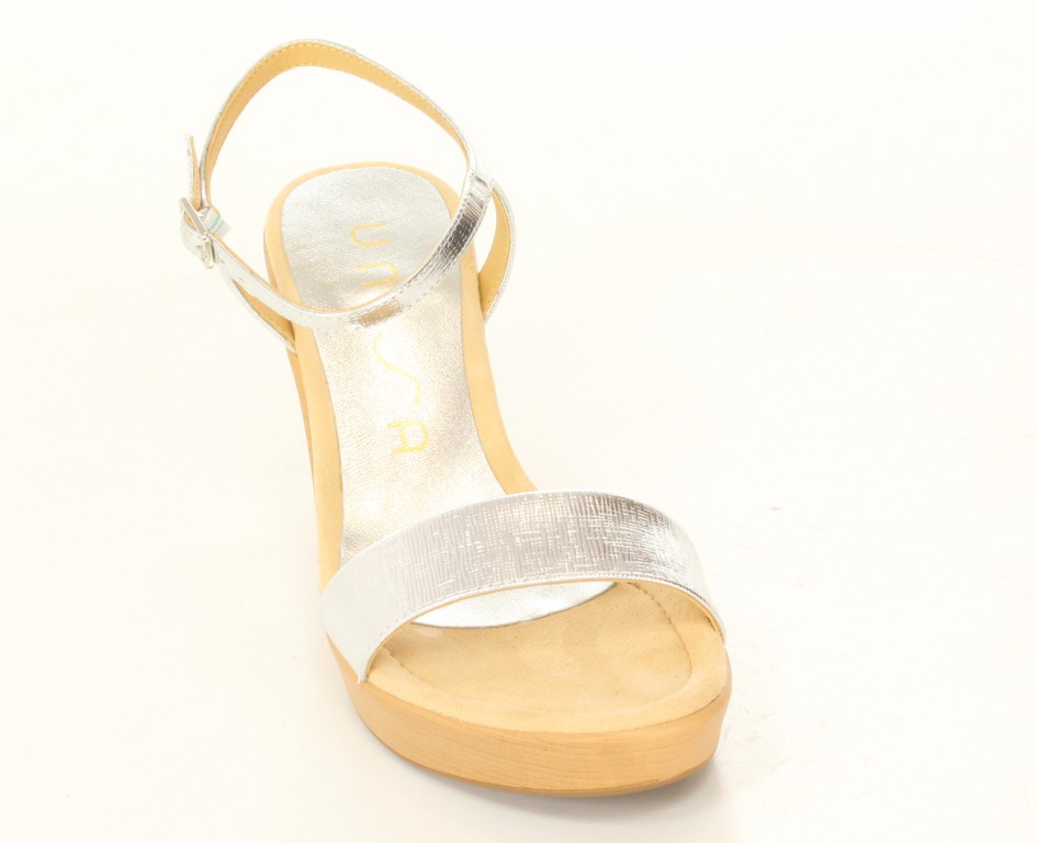 Unisa Sandały Rita 15-SMT Silver Safiano