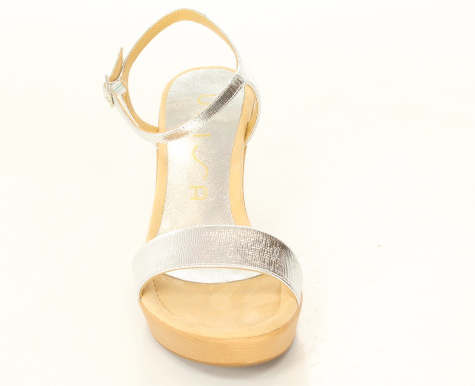 Unisa Sandały Rita 15-SMT Silver Safiano