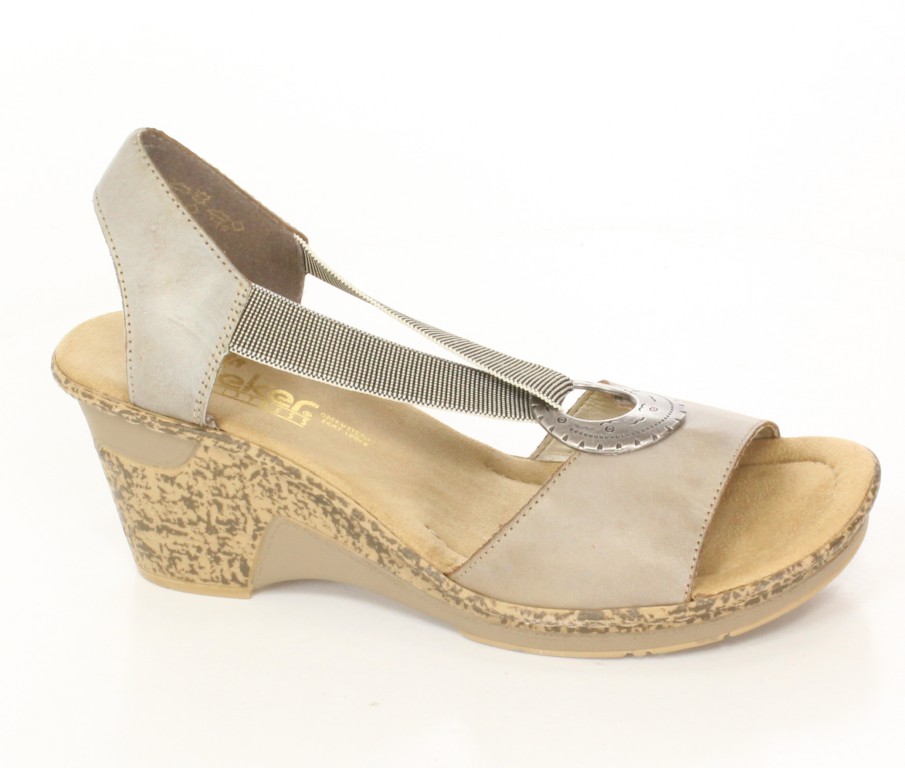 Rieker Sandały 60662-62 Beige