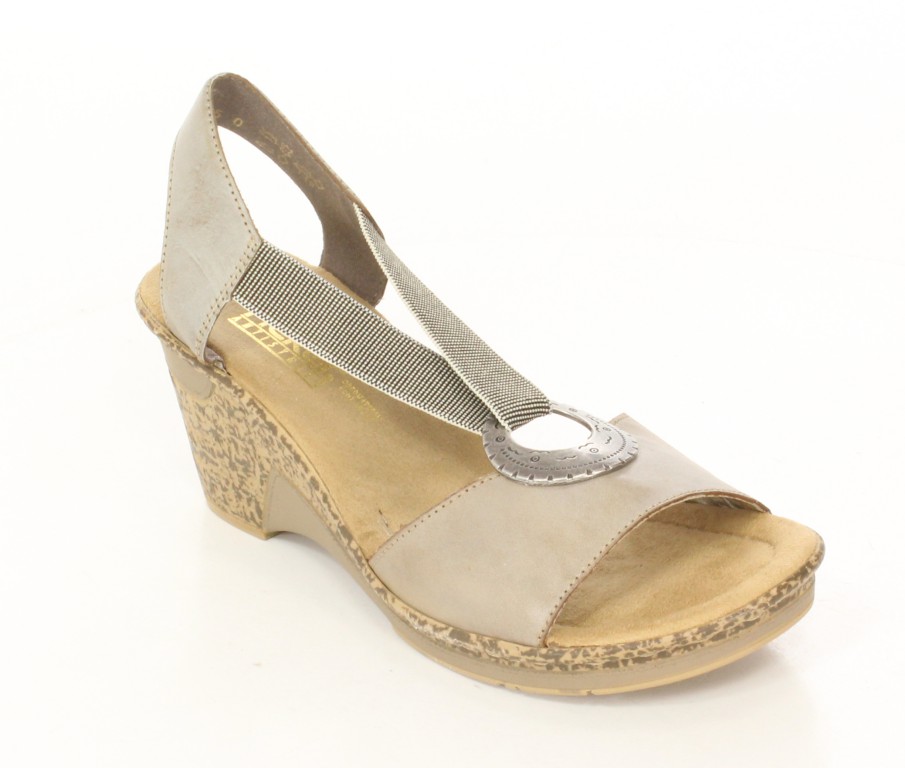 Rieker Sandały 60662-62 Beige