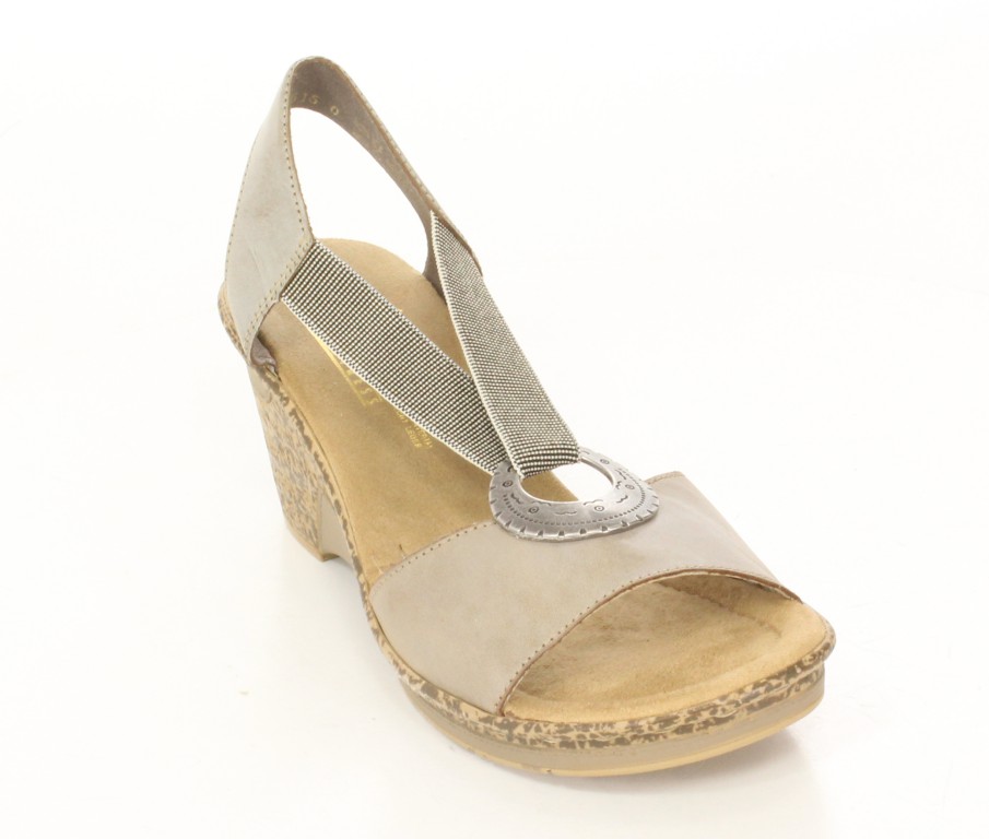 Rieker Sandały 60662-62 Beige