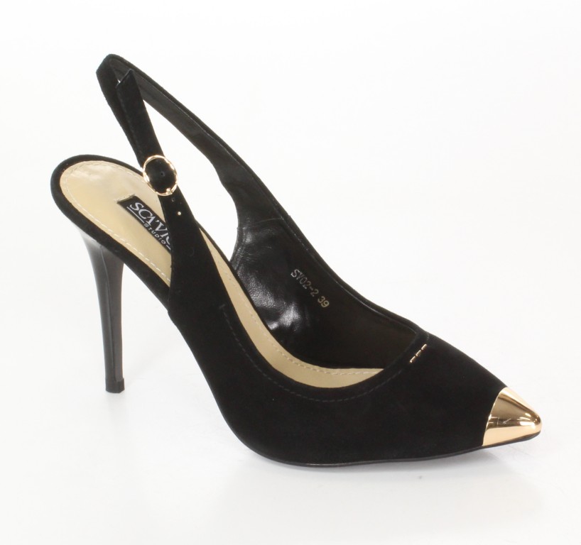 Scaviola Czółenka SV02-2 Black Suede