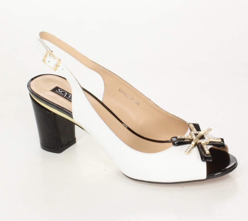 Scaviola Sandały W2043-07 White/Black
