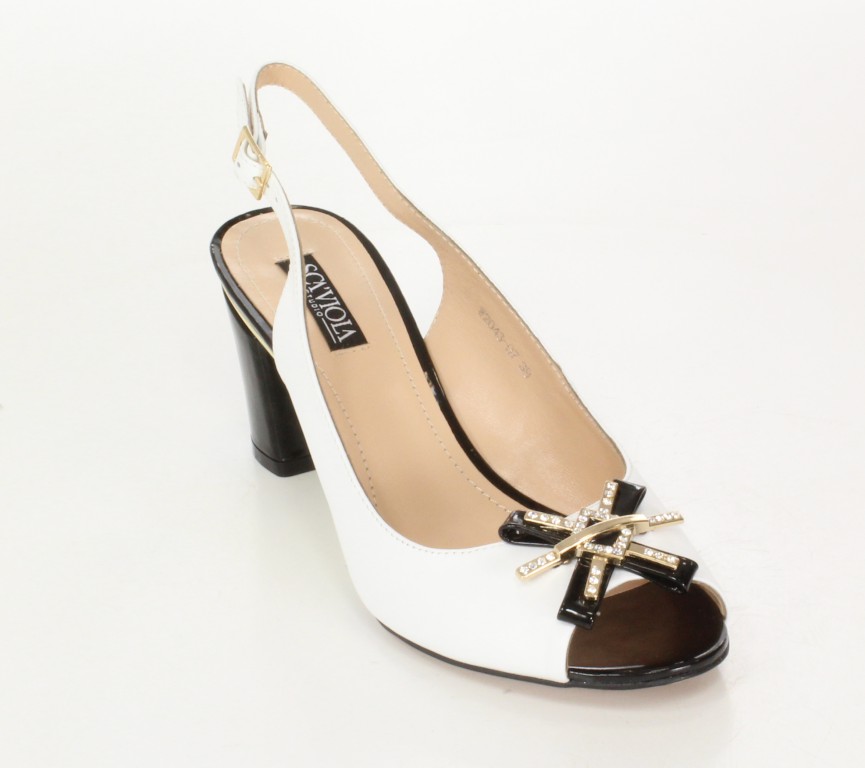 Scaviola Sandały W2043-07 White/Black