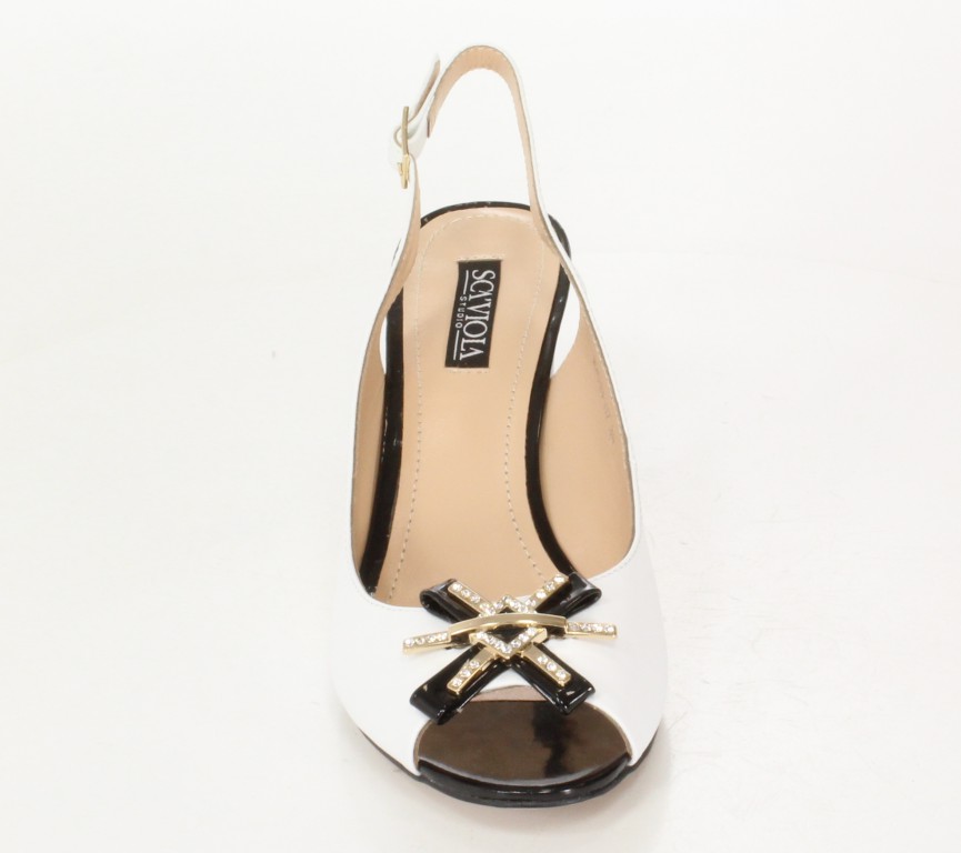 Scaviola Sandały W2043-07 White/Black